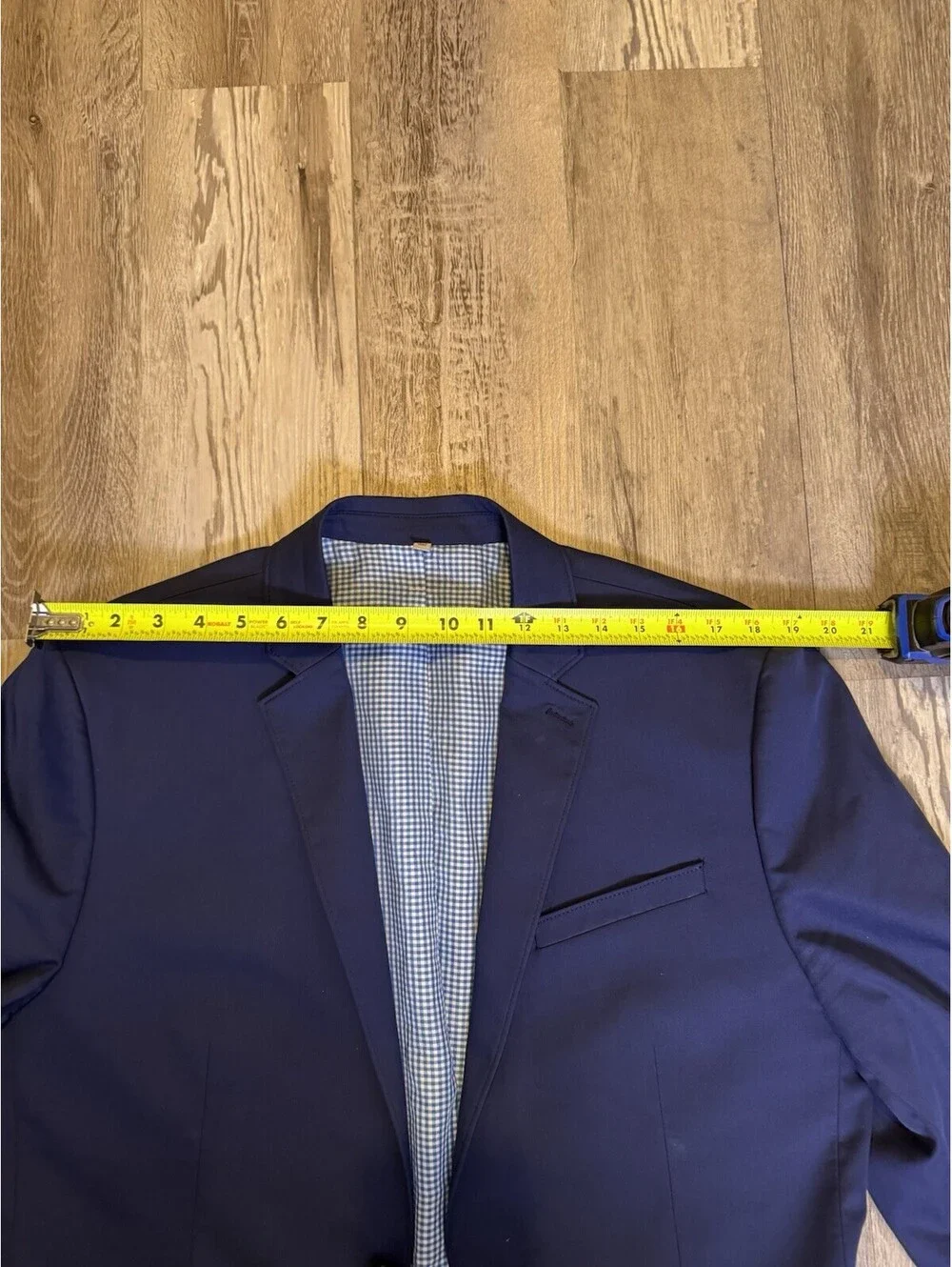 Express Photographer Men’s 42R Fitted Blue Blazer Cotton Stretch 2 Button